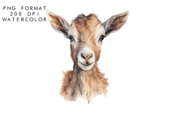 Download Watercolor Cute Baby Goat Sublimation - Baby goat Collection