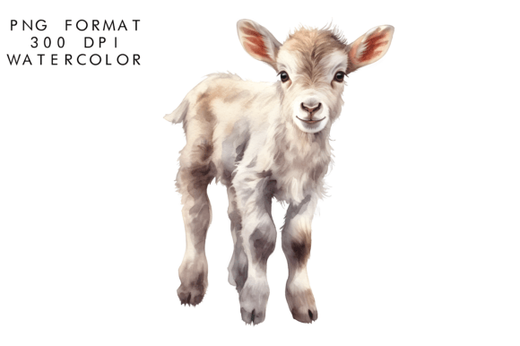 Download Watercolor Baby Goat Sublimation - Baby goat Collection