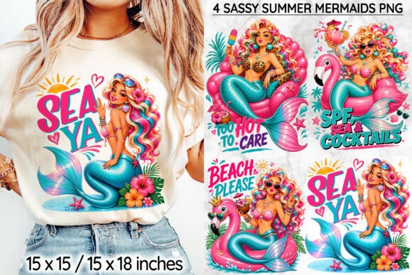 Download Sassy Summer Mermaid Sublimation, Beach - Mermaid sublimation Collection