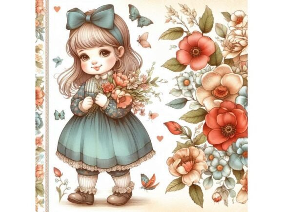 Download Retro Floral Innocence Art - Innocence Collection