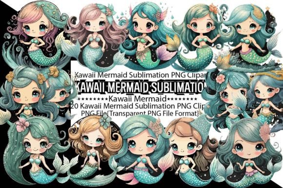 Download Kawaii Mermaid Sublimation Bundle - Premium Resources