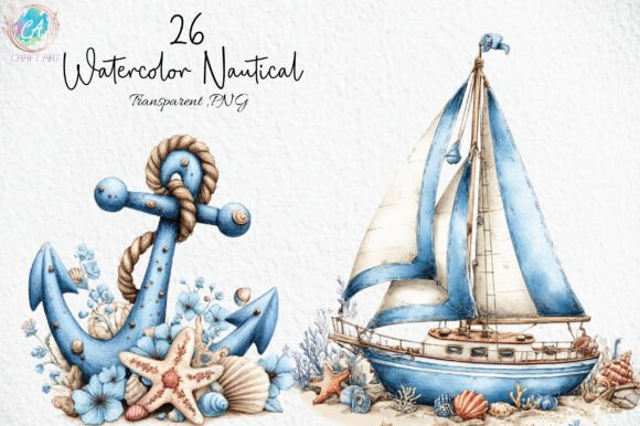 Download Watercolor Nautical Clipart PNG - Nautical clipart Collection